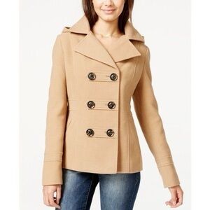 American Rag Women's Tan Double-Breasted Peacoat